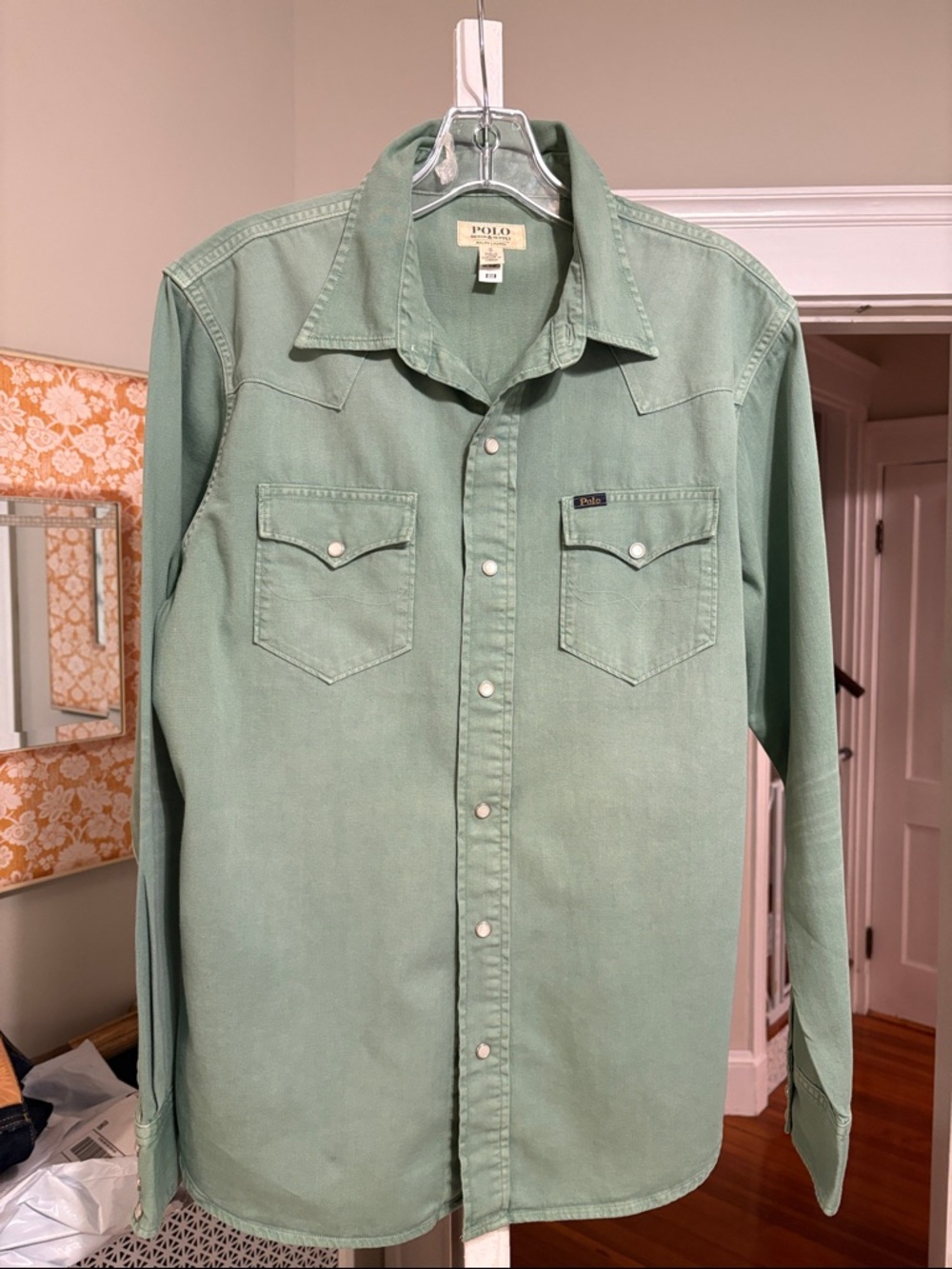 Polo by Ralph Lauren denim supply garment dyed Green Western Shirt